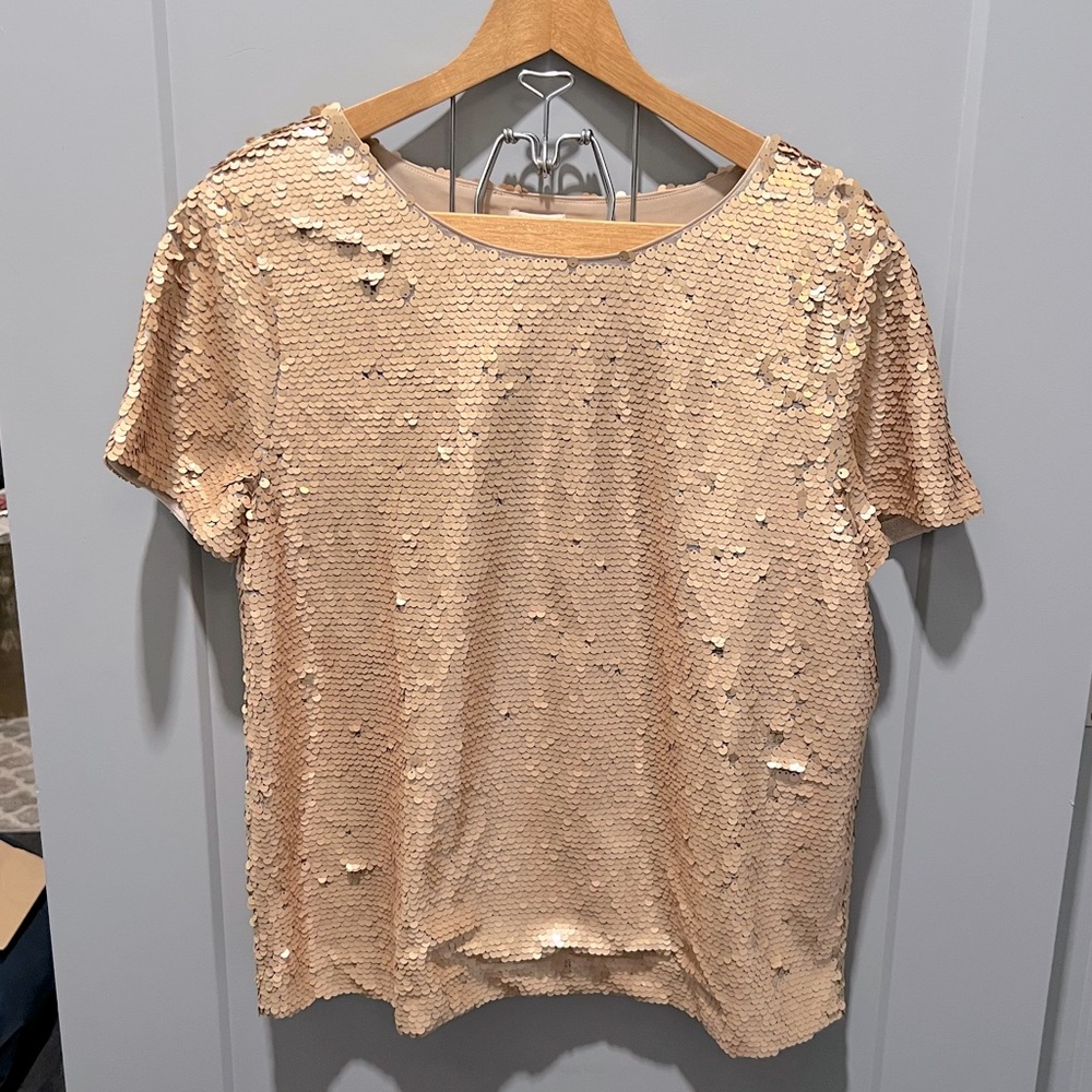 NWT J. Crew Factory Gold Sequin Top